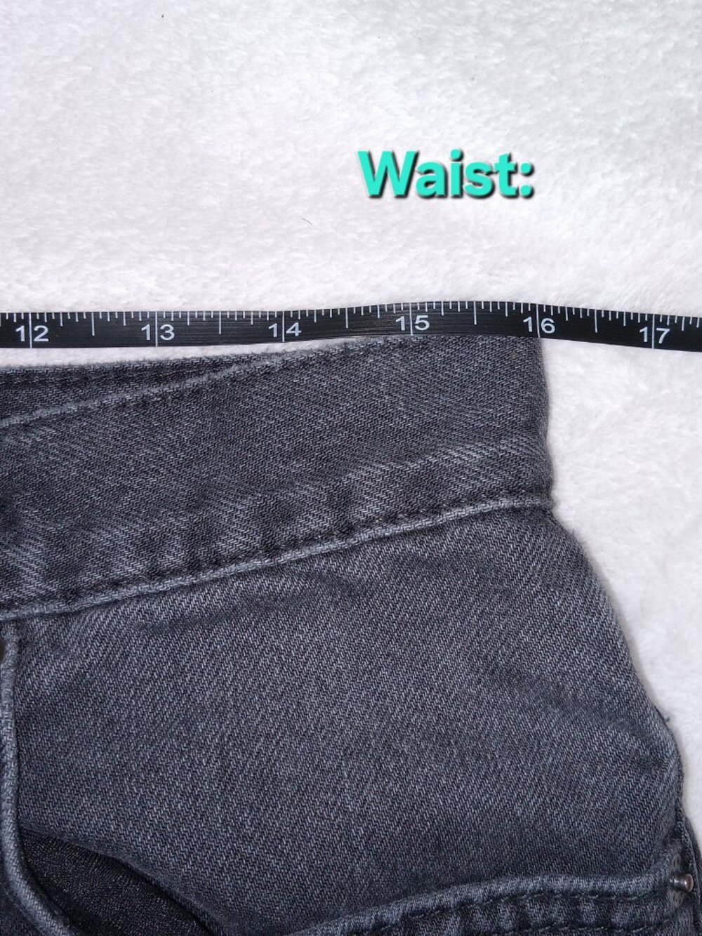 We The Free Women’s Sz 31 High Rise Wide-Leg Jeans Black Dark Wash Denim Button - Picture 10 of 14